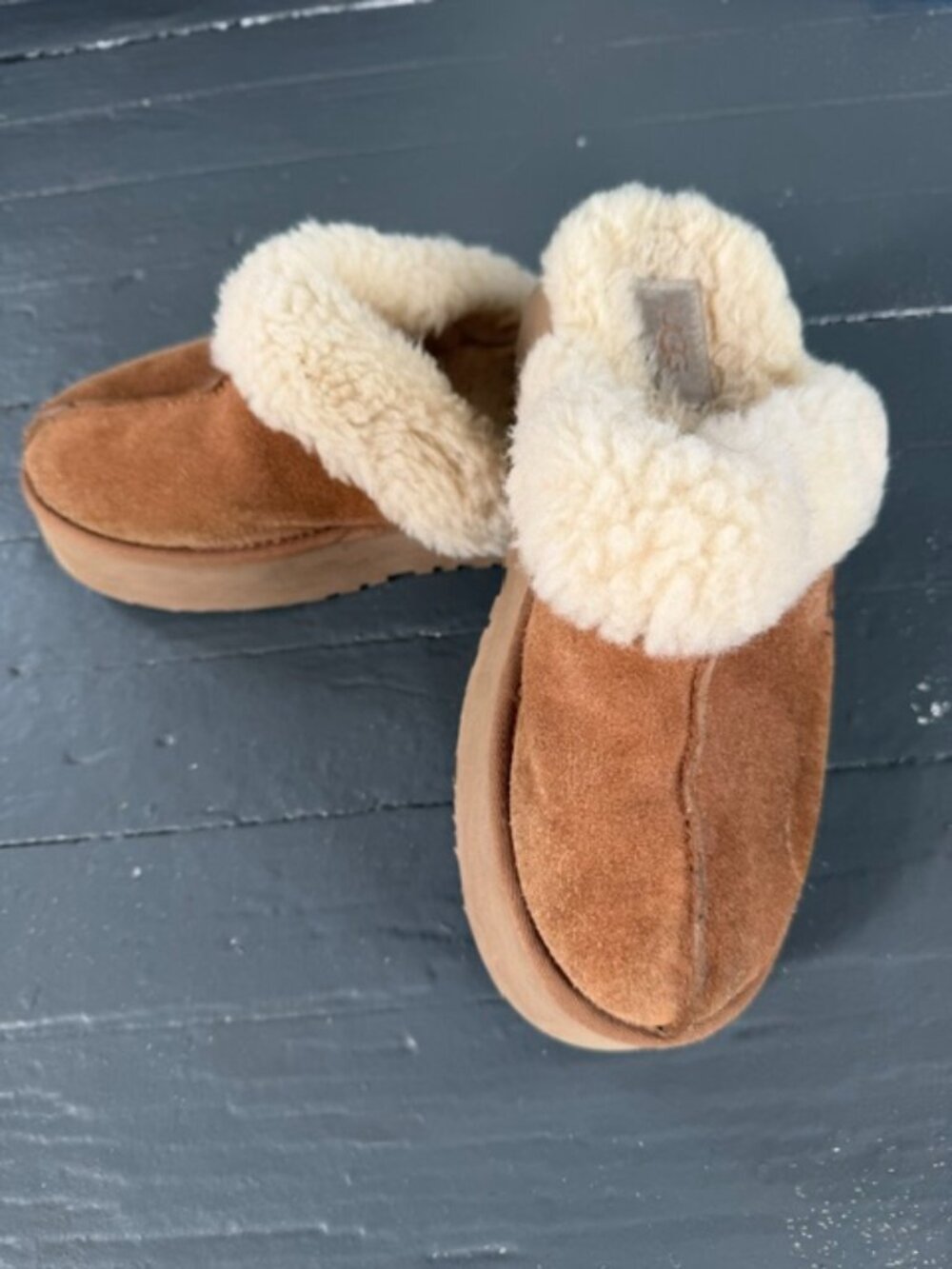 UGG Disquette Platform Slippers $44